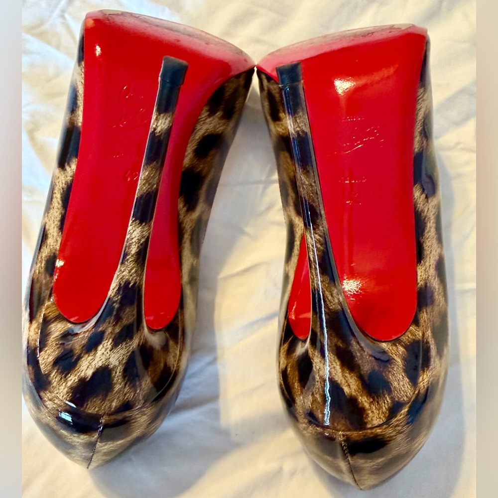 Christian Louboutin Doracora 100 Patent Leather Leopard Heels - Size 42 - Picture 5 of 8